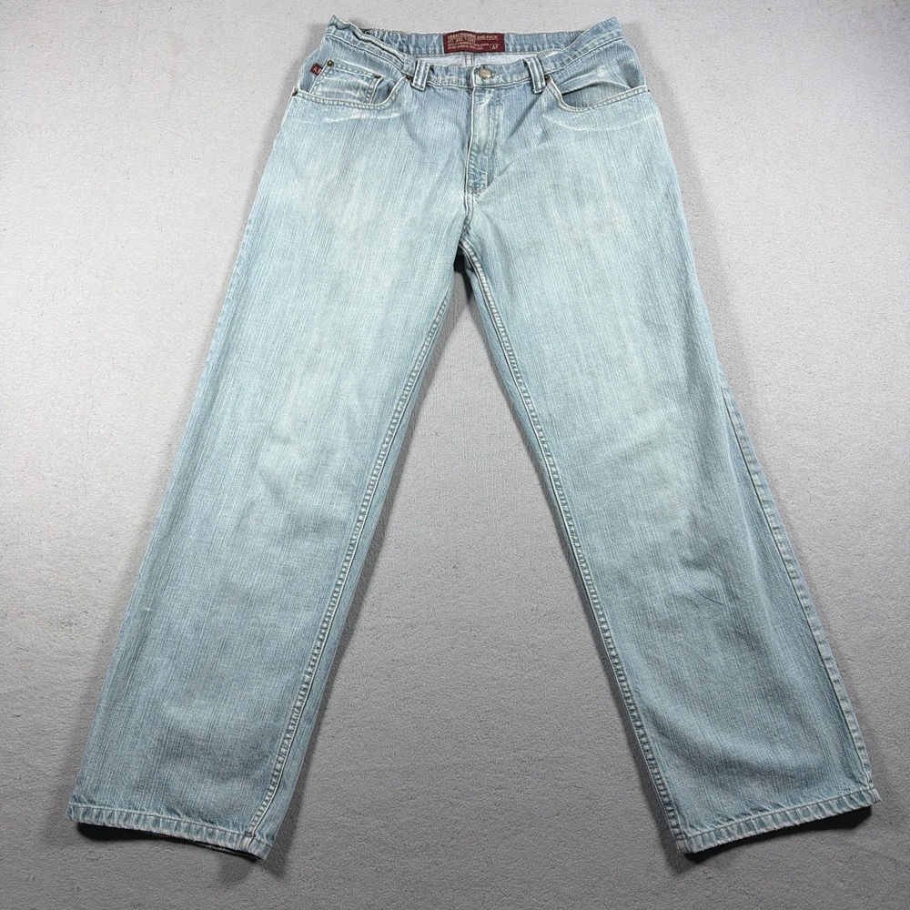Vintage Abercrombie & Fitch Jeans Mens 33x30 Light Wash Straight Made USA Denim